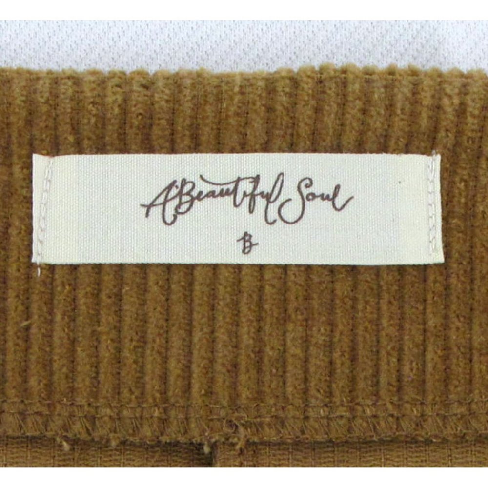 SALE! Corduroy Buttons Cargo Khaki Beige Short Mini Skirt - Picture 3 of 3